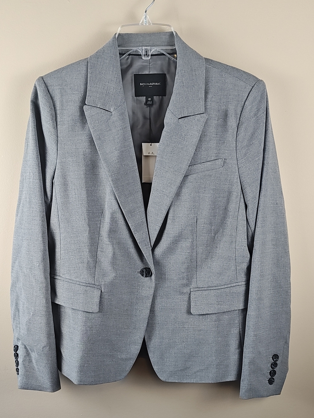 NWT Banana Republic Light Gray Single-Button Women's Blazer